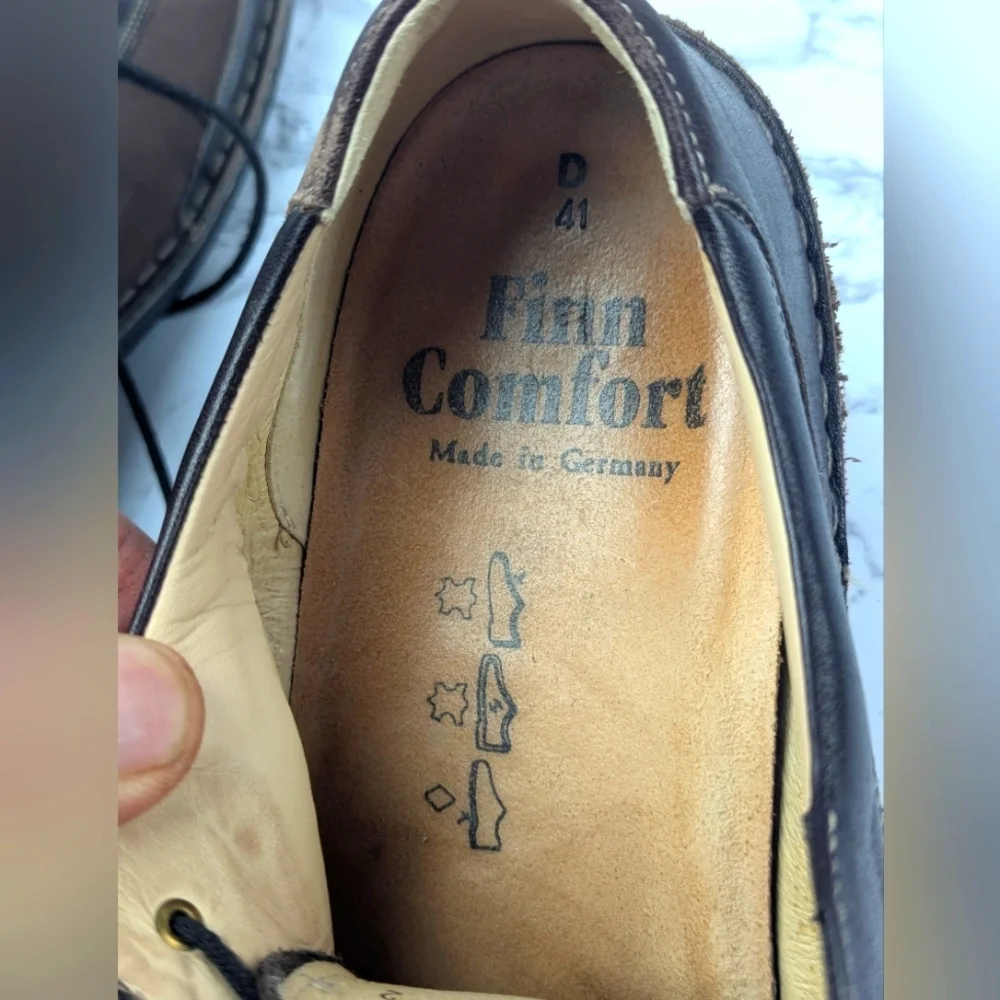 Finn Comfort Size 41 D Oxford Tie Shoes In Brown Made In Germany